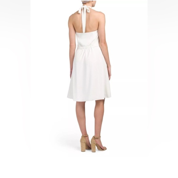 NWOT Theory Crepe Halter Dress in Ivory - Picture 8 of 8